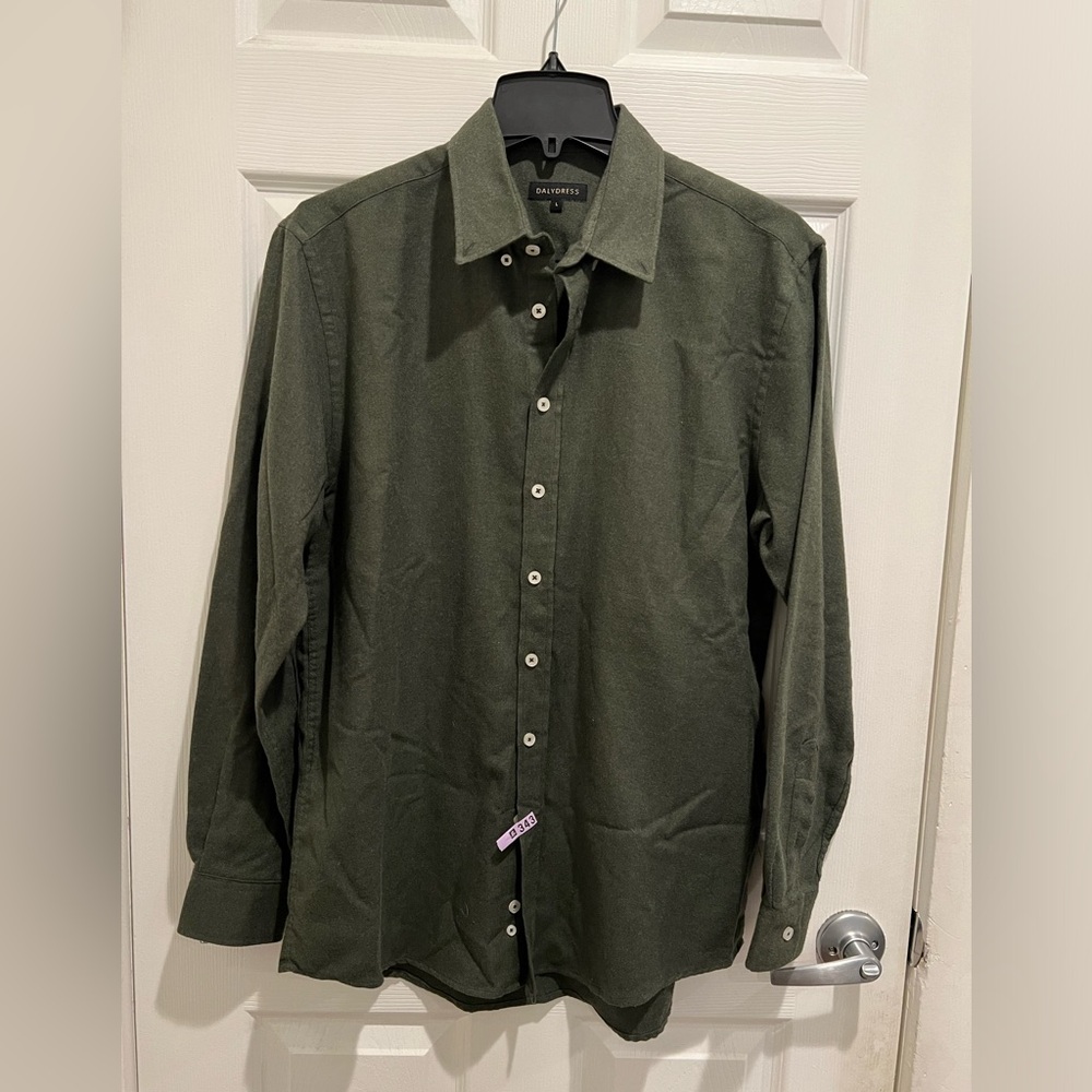 Men’s Dark Green Button Down Shirt